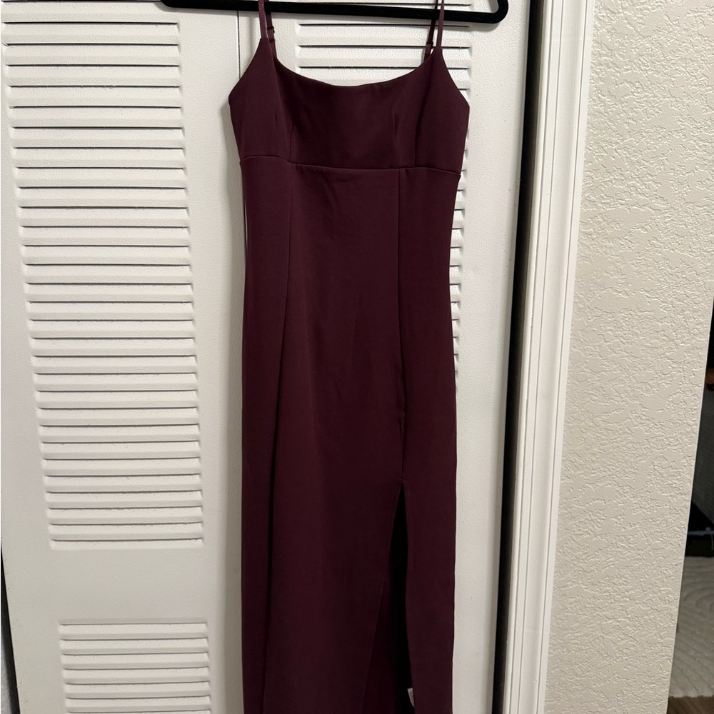 NWT ZARA Burgundy Spaghetti Strap Midi Dress